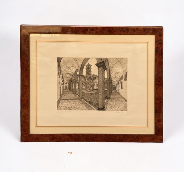 Santa Maria in Campo Marzo  - litografia - Asta Brocantage Natalizio - Web Only - DAMS Casa d'Aste