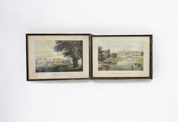 Set di quattro incisioni raffiguranti Castelli inglesi
