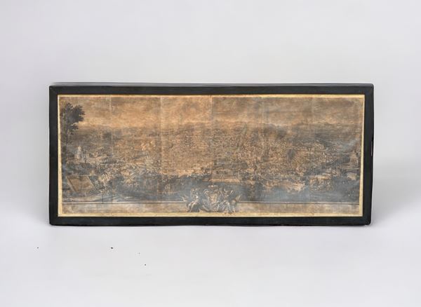 Giuseppe Vasi - Prospetto D. Alma città di Roma visto dal Monte Gianicolo e sotto gli auspici della Sac. Maestà Cattol. di Carlo III Re delle Spagne