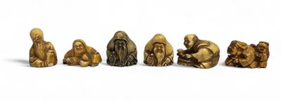 Set di Sei Saggi Orientali in Resina