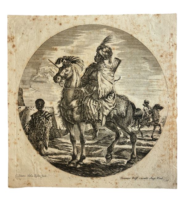 Johanna Sibylla Kusel - Cavaliere africano a cavallo