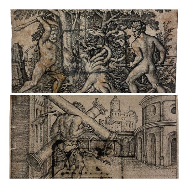 Hans Sebald Beham - Ercole e Idra; Le colonne d'Ercole