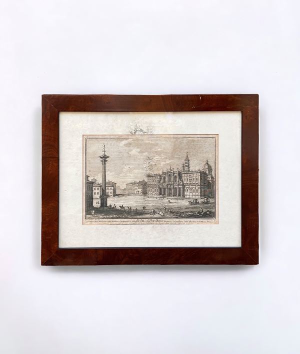 Giuseppe Vasi : Basilica di Santa Maria Maggiore  - acquaforte su carta - Asta Grafiche antiche, moderne e multipli internazionali - DAMS Casa d'Aste