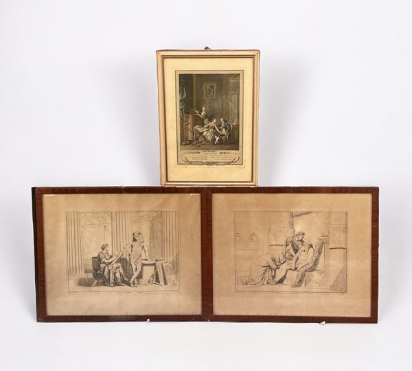 Bartolomeo Pinelli - Coppia di incisioni: Adriano piange la morte di Antinoo; Adriano e Antinoo