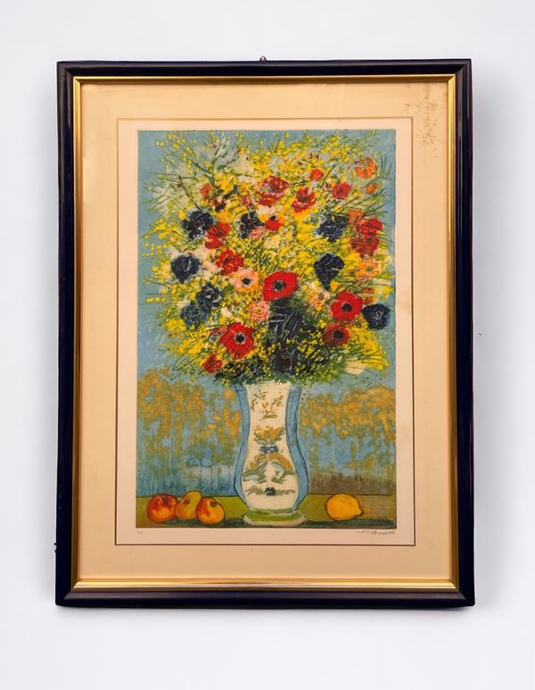 Michele  Cascella : Natura morta  - acquatinta - Auction Ancient and modern graphics - DAMS Casa d'Aste