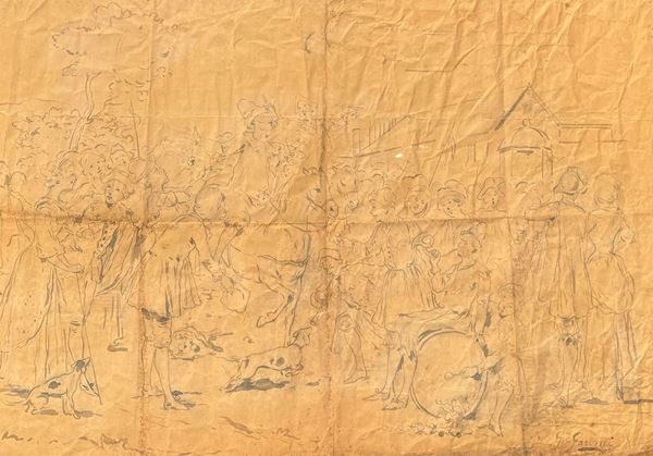Giovanni Garinei - Bozzetto per la scenografia del "Rugantino"