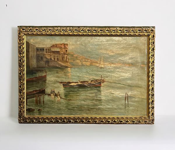Carmine Acceso - Veduta di Napoli da Mergellina