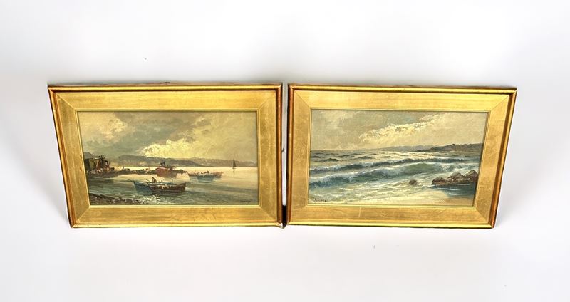 Coppia di Vedute Marine