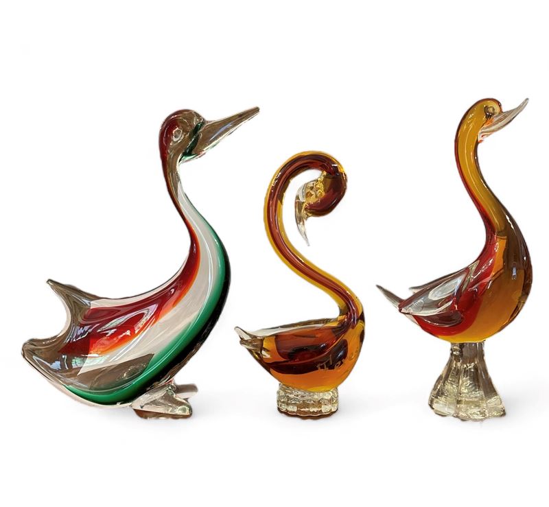 Tre Sculture in Vetro di Murano
