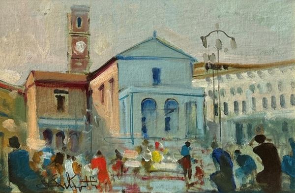 Dino Pelagatti - Piazza di paese