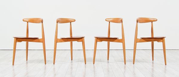 Hans J. Wegner - Gruppo di 4 sedie in palissandro, Heart Chairs