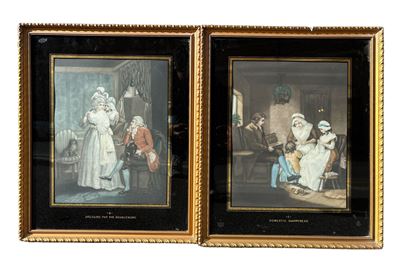 Due Incisioni Raffiguranti Scene di Vita di Epoca Vittoriana