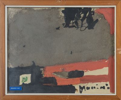 Composizione astratta, olio su tela (anni '70 del XX secolo)