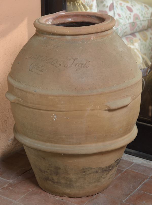 Orcio in terracotta fornace Benocci e figli 1862