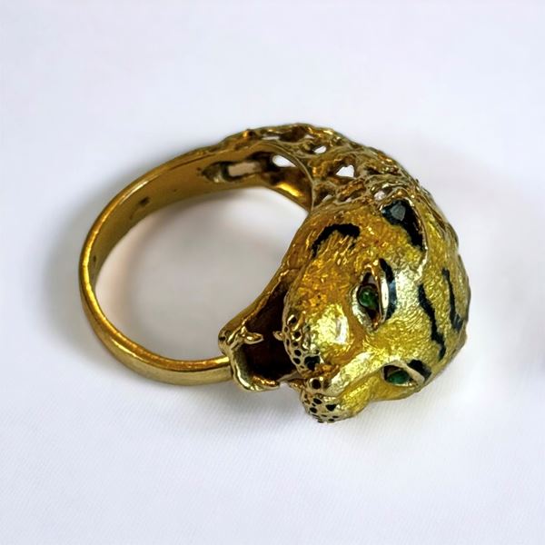 Pierino Frascarolo - Anello a forma di testa di leopardo