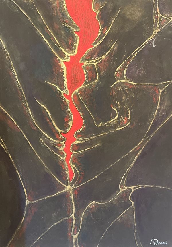 V. Petrucci - Senza titolo  - olio su tela - Auction Opere provenienti dall'Accademia Internazionale di Arte Moderna (AIAM) - Web Only - DAMS Casa d'Aste