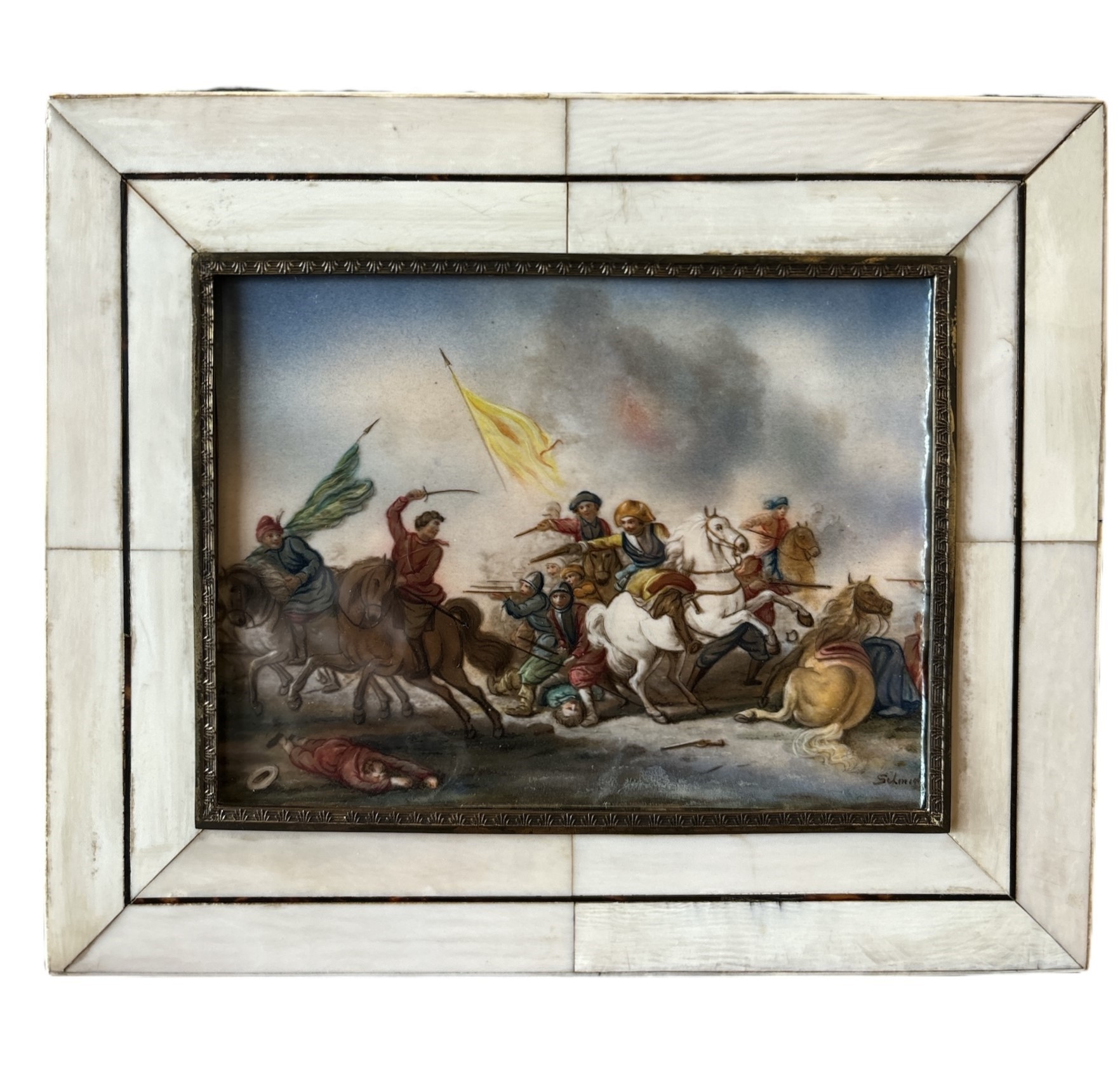 Coppia di miniature su madreperla