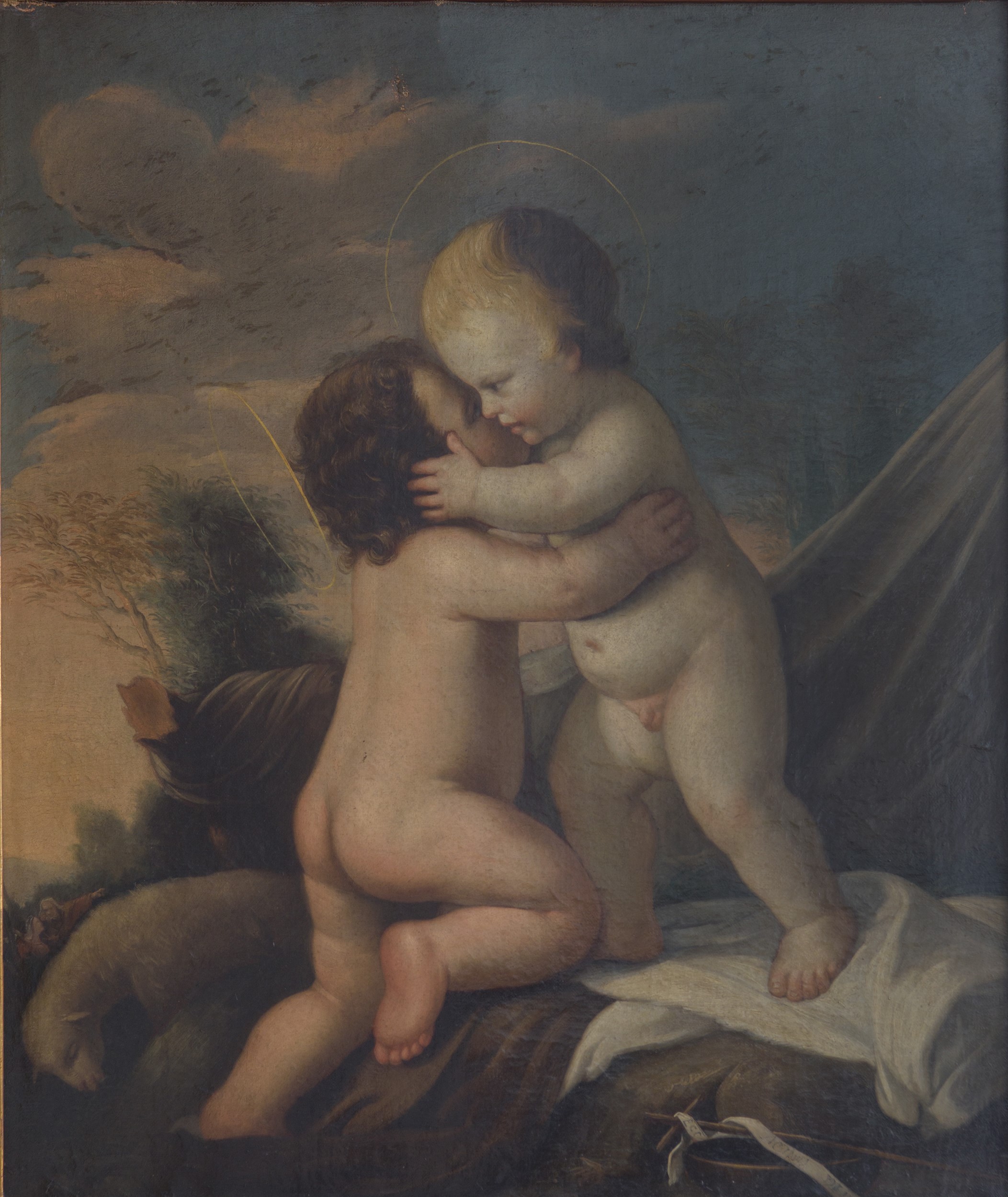 San Giovannino e Gesù Bambino che si abbracciano