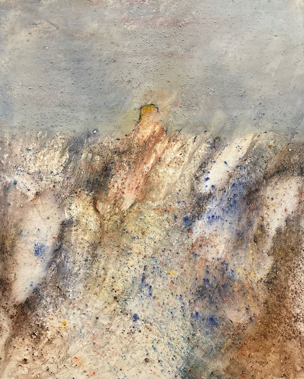 La pioggia  - tecnica mista su carta - Asta Opere provenienti dall'Accademia Internazionale di Arte Moderna (AIAM) - Web Only - DAMS Casa d'Aste