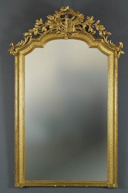 Specchiera da parete in legno dorato