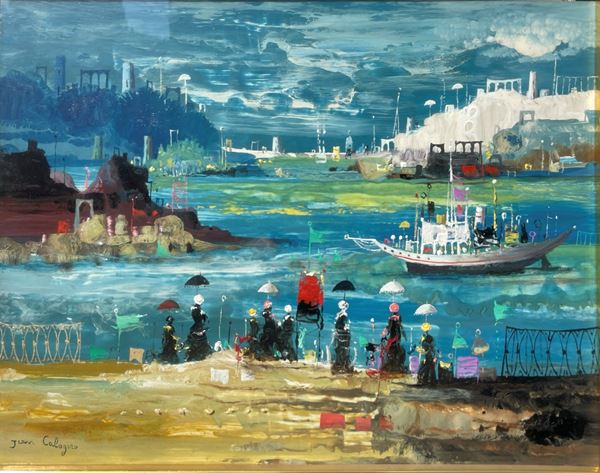 Jean Calogero - Paesaggio marino fantastico