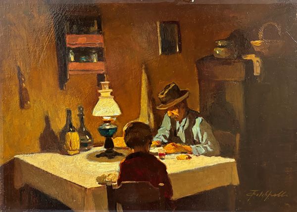 Cafiero Filippelli - Scena d'interno serale