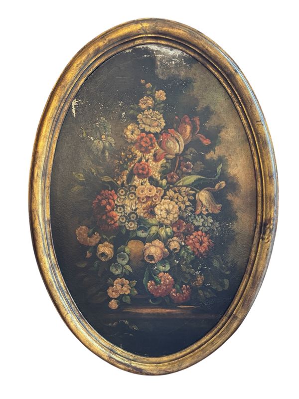 Natura morta  (Scuola italiana, XIX - XX secolo)  - Olio su tela  - Auction Brocantage - Summer Edition  - DAMS Casa d'Aste