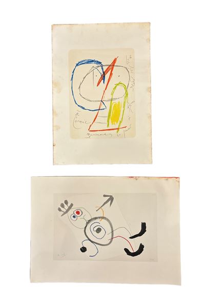 Due Stampe Offset - a' Carmine Benincasa; Personaggio Surrealista