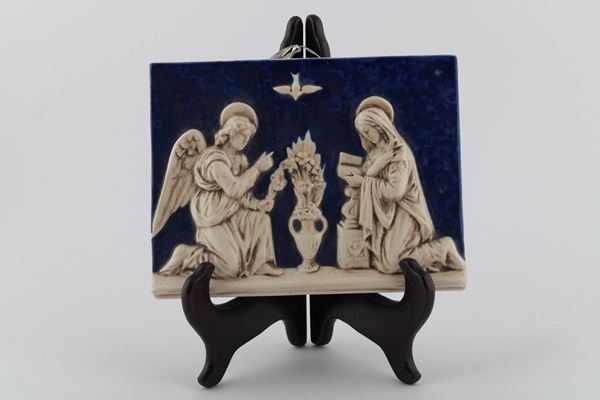 Annunciazione placca in porcellana