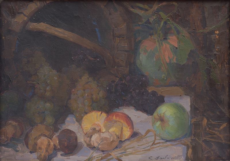 Natura morta con funghi e uva