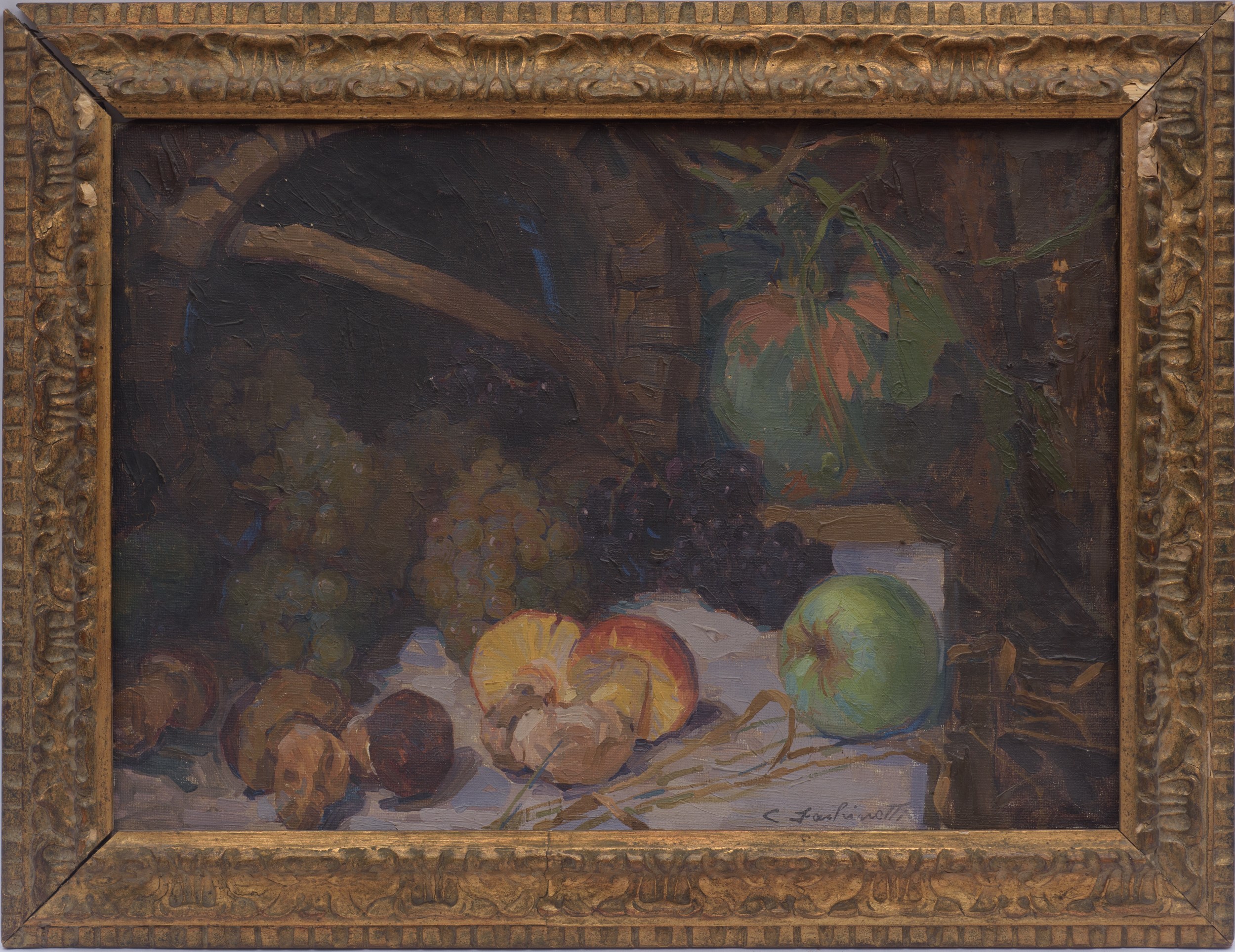 Natura morta con funghi e uva