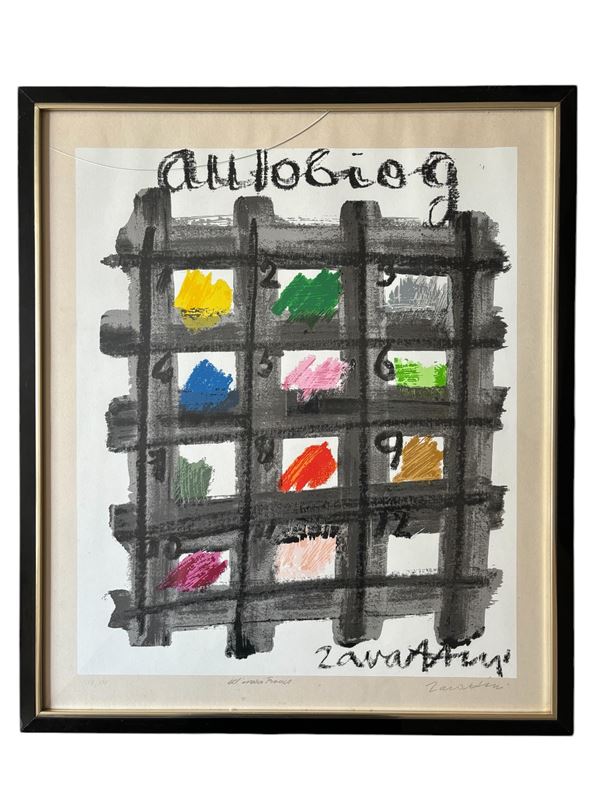 Cesare Zavattini : Autobiog  - litografia - Asta Multipli d'autore & Affordable art del XX secolo - DAMS Casa d'Aste