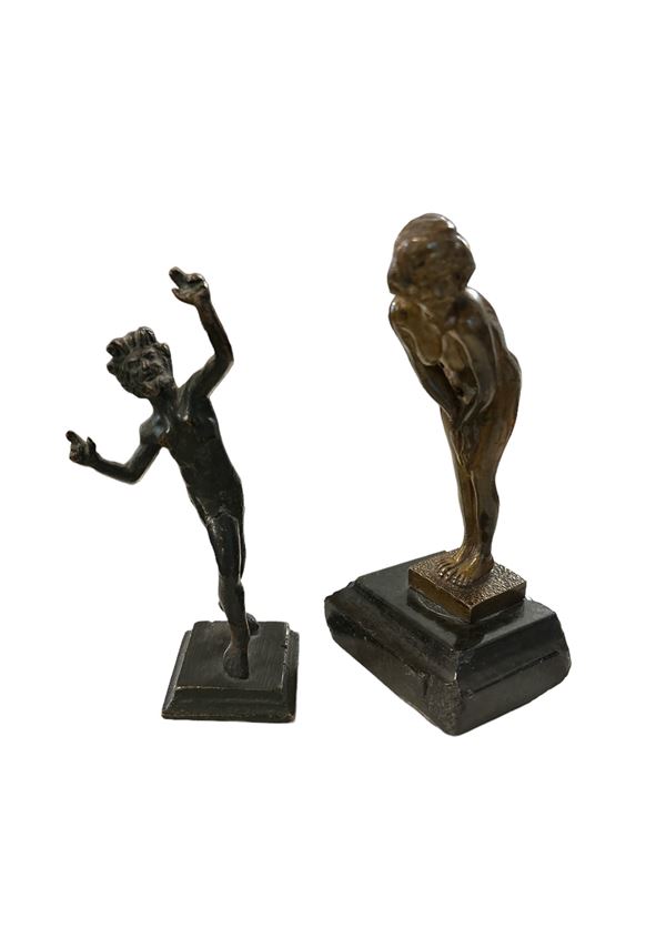 Due piccole sculture in bronzo