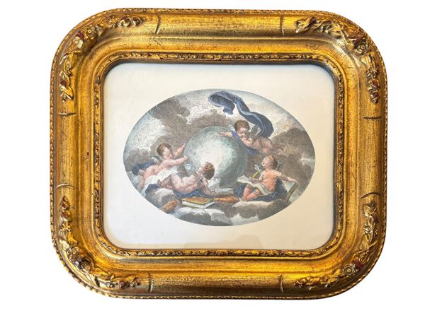 Incisione acquerellata  - Asta Brocantage - Summer Edition  - DAMS Casa d'Aste