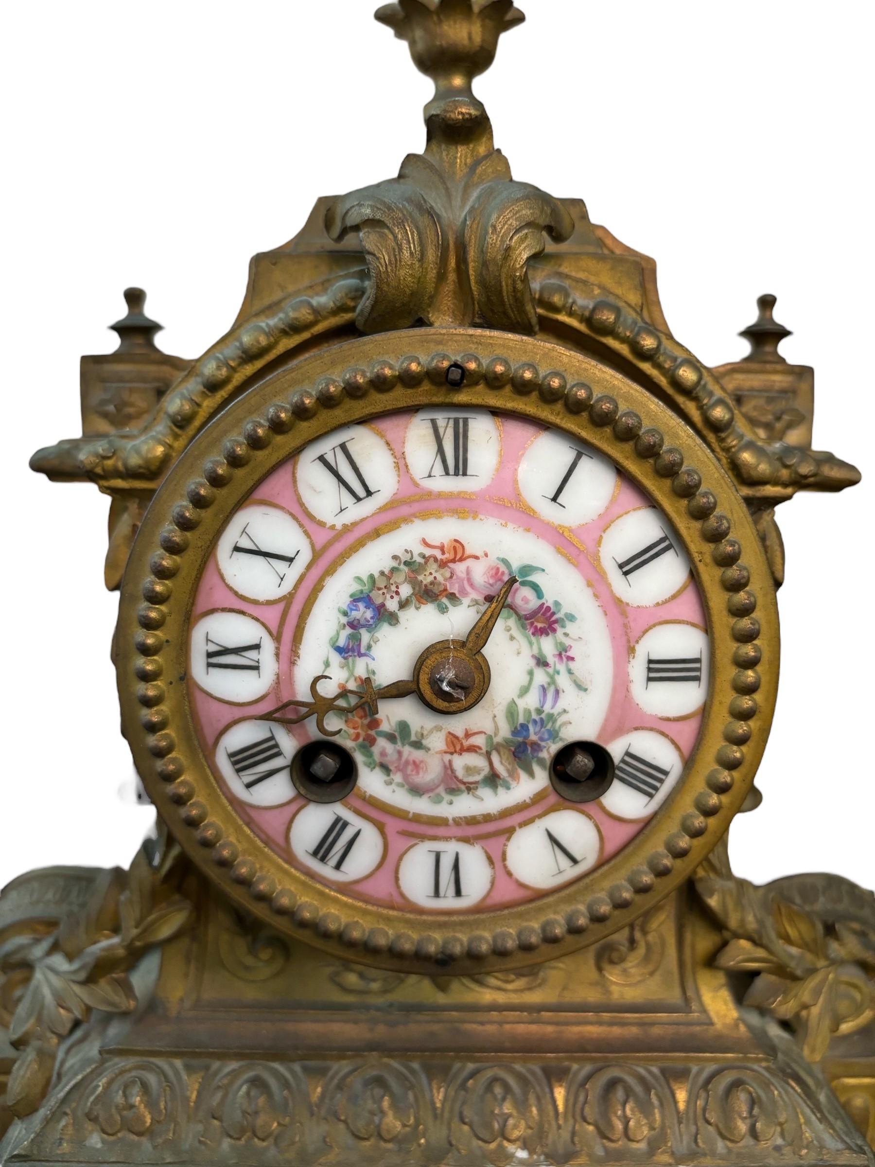 Orologio in bronzo e porcellana