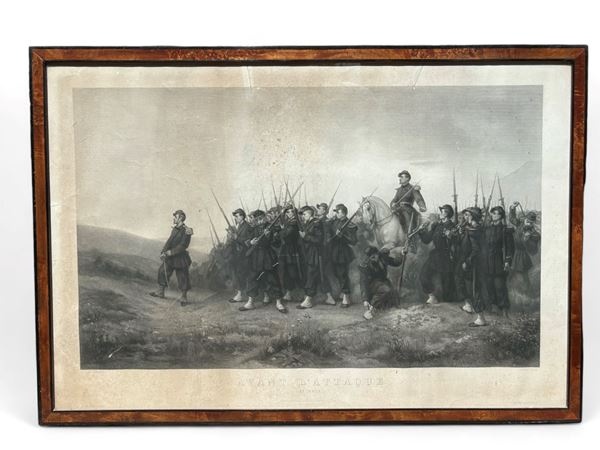 J. BALIN - Avant l'attaque  (fine del XIX secolo)  - acquaforte - Asta Brocantage Natalizio - Web Only - DAMS Casa d'Aste
