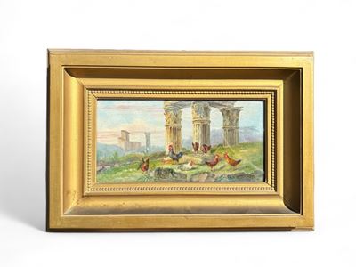 Veduta di Ruderi con Galline