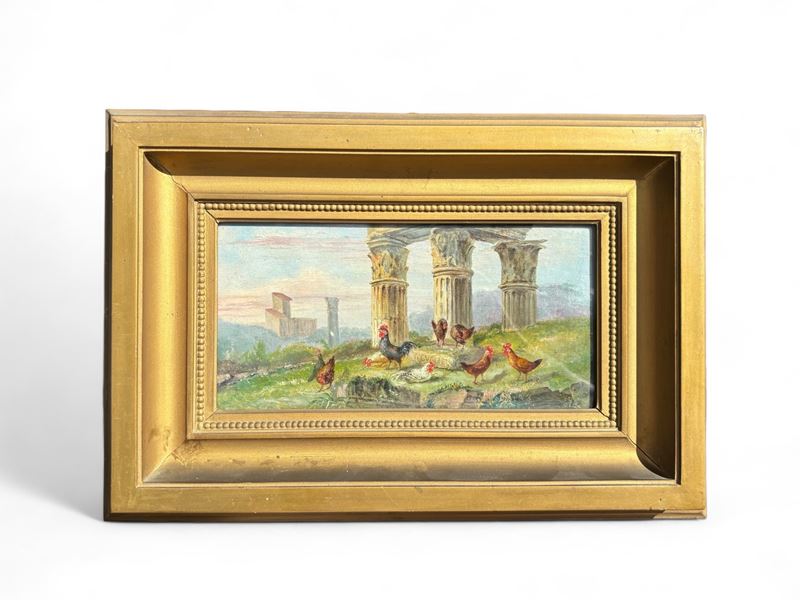 Veduta di Ruderi con Galline