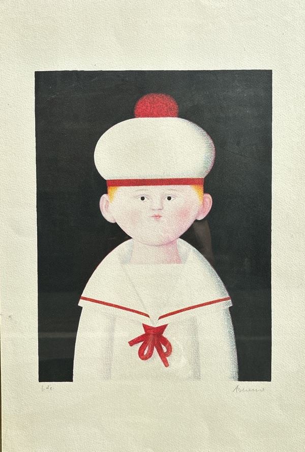 Antonio Bueno : Marinetto in bianco e rosso  - litografia a colori - Asta Multipli d'autore & Affordable art del XX secolo - DAMS Casa d'Aste