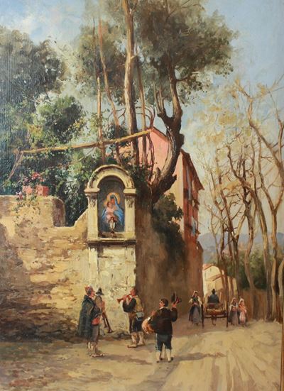 Strada con Edicola e Zampognari