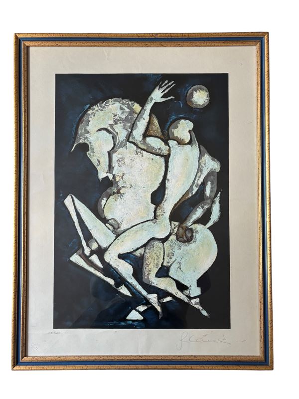 Bruno Landi : Cavaliere  - litografia - Auction Affordable art of the 20th century - DAMS Casa d'Aste