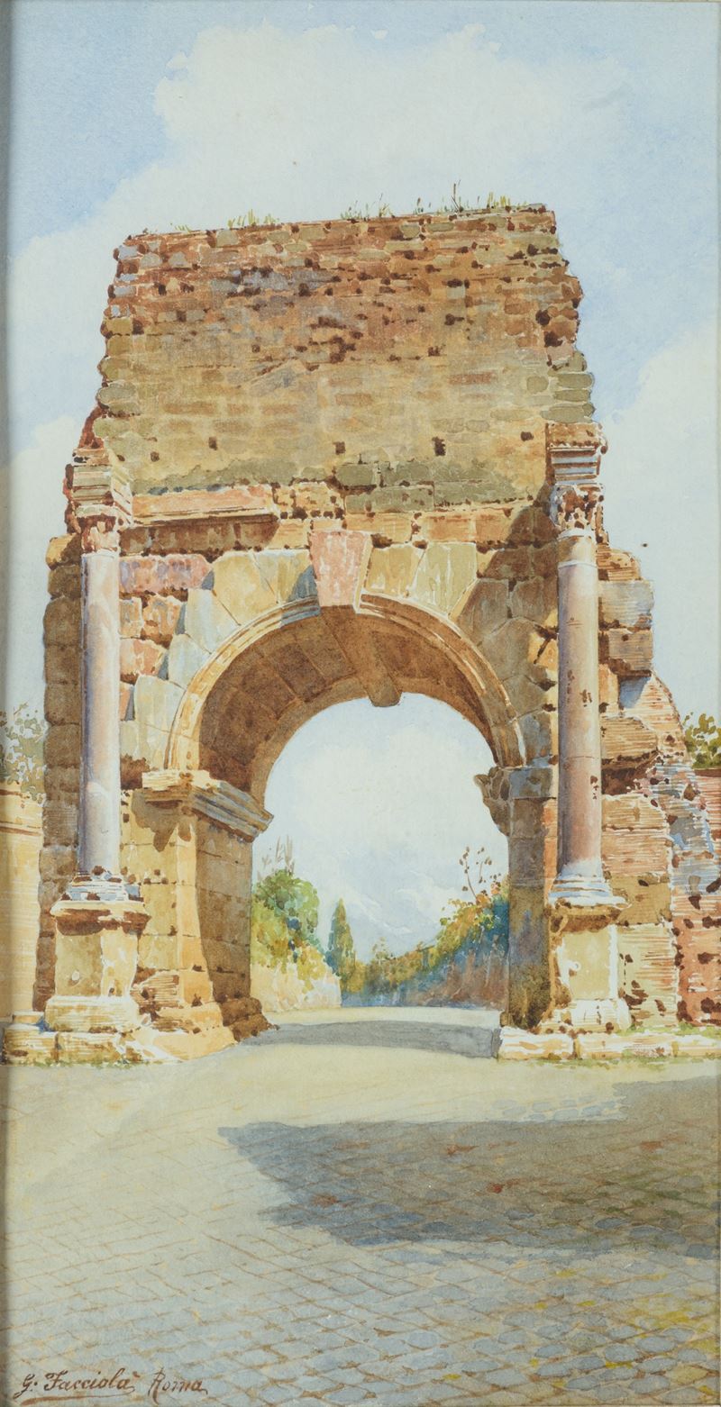 Gaetano Facciola - Arco di Druso (acquerello su carta)