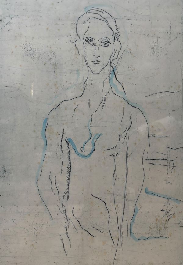 Ernesto  Treccani : Figura maschile  - litografia - Auction Affordable art of the 20th century - DAMS Casa d'Aste