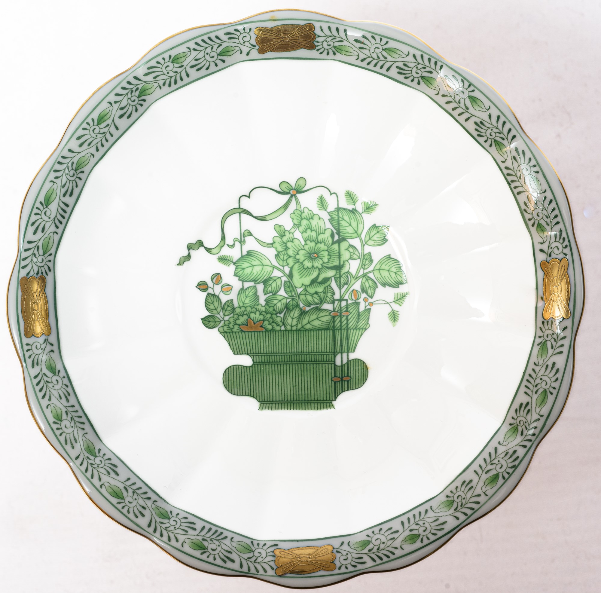 Herend - Servizio per 6 persone da cioccolata calda, mod. Kiyoshi Flower Basket