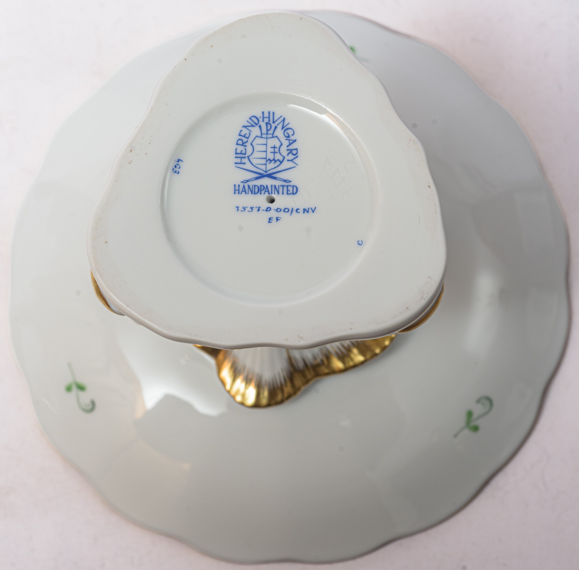 Herend - Servizio per 6 persone da cioccolata calda, mod. Kiyoshi Flower Basket