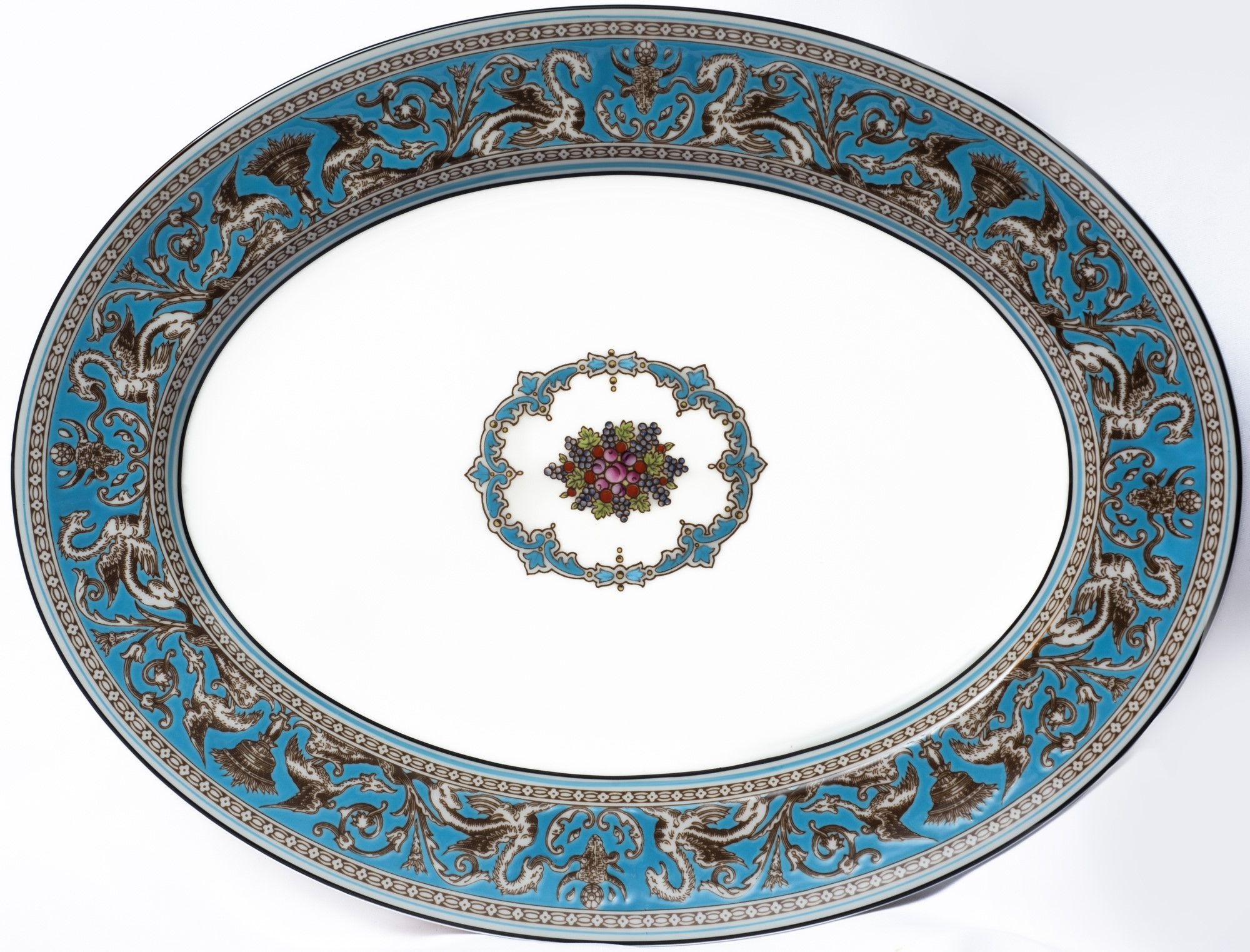 WEDGWOOD - Servizio di piatti per 12 persone, mod. Florentine Turquoise