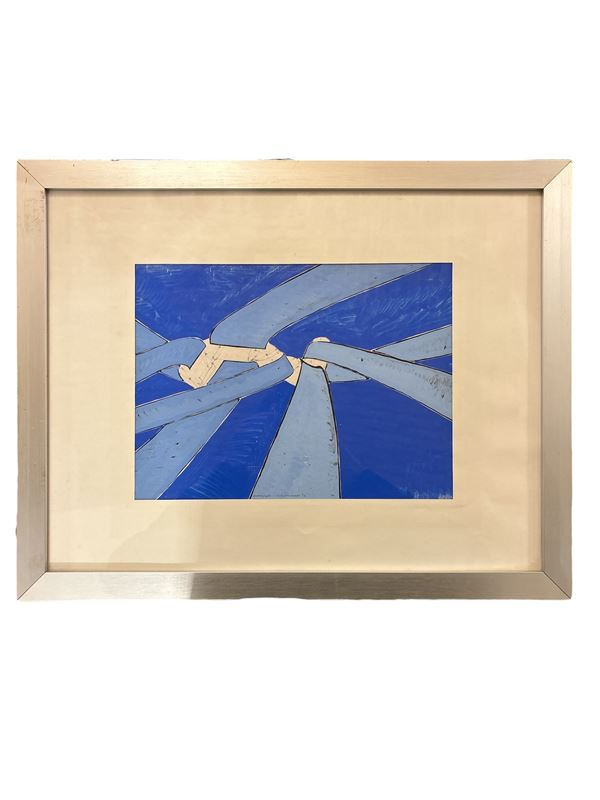 Paolo Schiavocampo : Annegato  (1972)  - tecnica mista su carta - Asta Multipli d'autore & Affordable art del XX secolo - DAMS Casa d'Aste