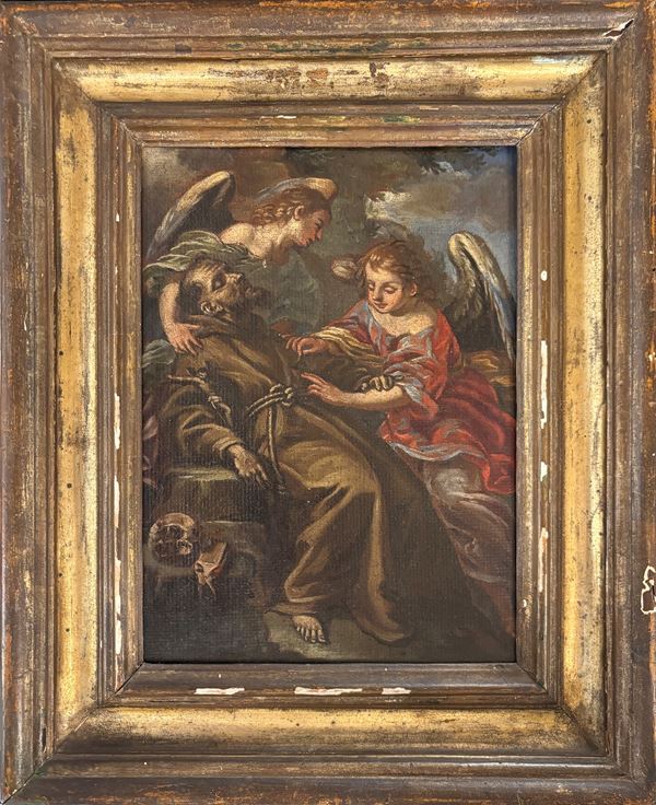 San Francesco sorretto da due angeli
