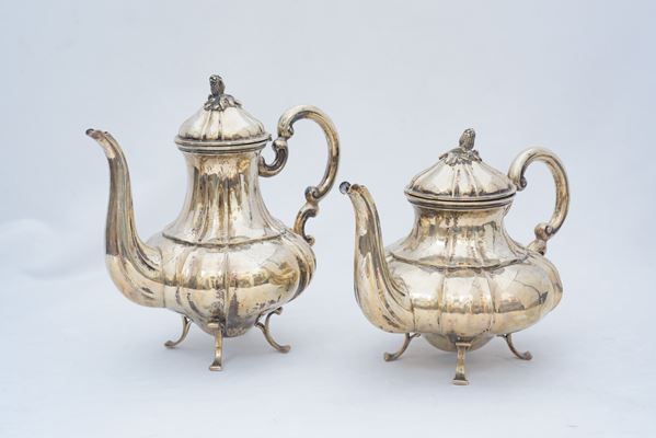 Teiera e caffettiera in argento  (Italia, inizio XX secolo)  - Auction Classical Art - DAMS Casa d'Aste