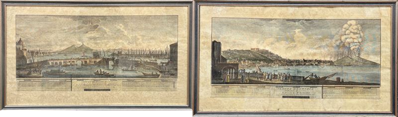 Antonio Cardon - Veduta di Chiaia dalla Parte di Levante - Veduta di Ponte Nuovo